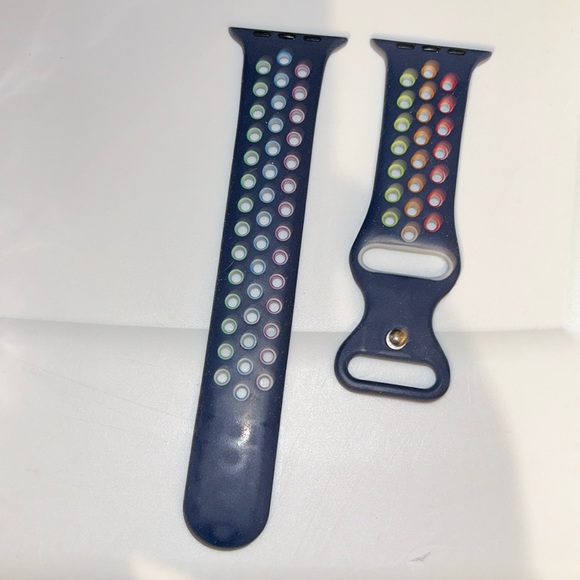 Accessories - NWOT - Navy Blue Rainbow Apple Watch Band - 42mm/44mm/45mm M/L - Band Only